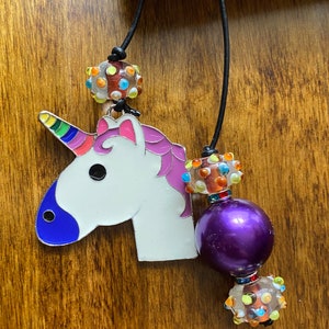 Traveler's Notebook Journal Planner Bookmark Book Thong Unicorn Beaded Charm