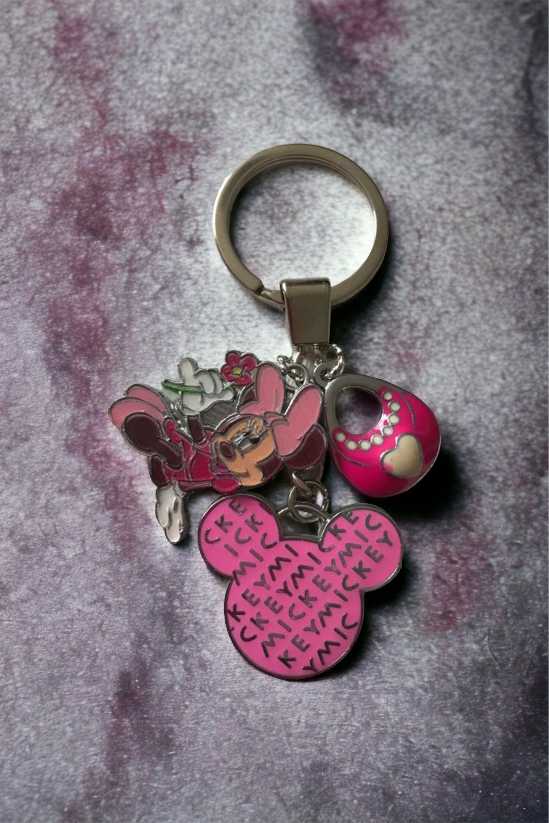 Minnie Inspired Ear Key Chain With Charms Etsy