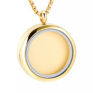 Photo frame Cremation Gold or Silver Glass Memory Locket Necklace Ashes Keepsake Eternity Memorial Urn Pendant Locket