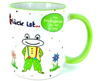 Geschenk Tasse Schwiegersohn, Glück ist einen Schwiegersohn wie Dich zu haben