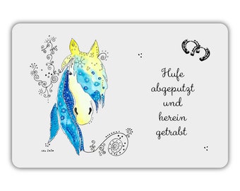 Doormat horse, hooves cleaned and trotted in, gift horse girl horse person rider