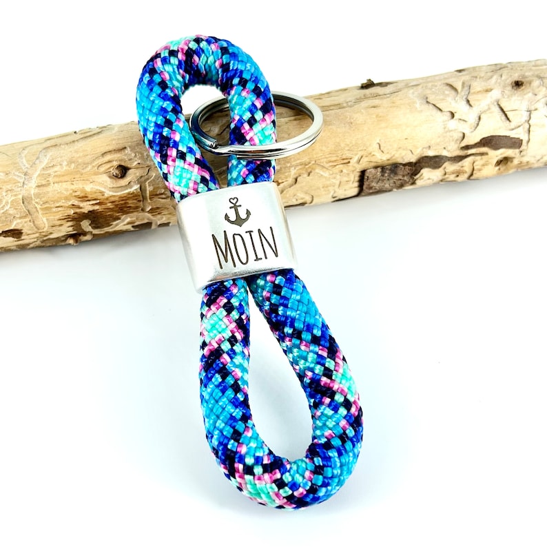 Key chain sailing rope Moin home port or sea always works, multicolor colors Moin