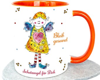 Personalized cup of guardian angel for you, cup with saying "Stay healthy", personalized gift