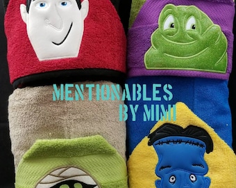 Hotel Transylvania Inspired Towels-Hooded Bath Towels-Kids Towels-Kids gifts