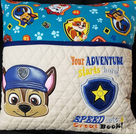 Paw patrol reading pillow with handle