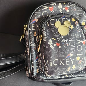 Mini sac à dos « Love » Mickey Mouse Parcs Disney Noir multicolore 8 x 8 x 4 image 10