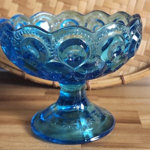 Vintage LE Smith Blue Moon and Star Glass Dish