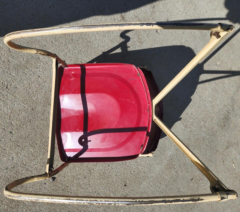 Vintage Rare Red Metal Clam Shell Child's Rocking Chair - Etsy