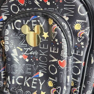 Mini sac à dos « Love » Mickey Mouse Parcs Disney Noir multicolore 8 x 8 x 4 image 2