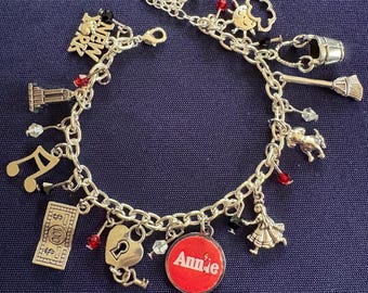 Annie Inspired Charm Bracelet Musical Theater, Broadway Theatre Little Orphan Annie