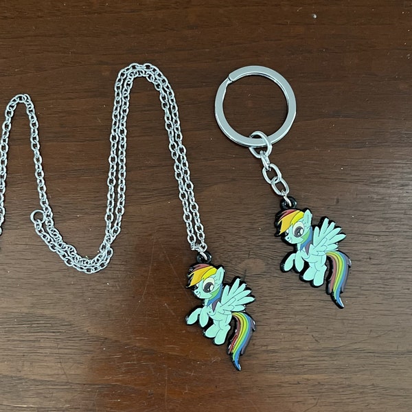 MLP Rainbow Dash Necklace OR Keyring My Little Pony