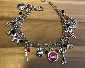Annie Inspired Charm Bracelet Musical Theater, Broadway Theatre Little Orphan Annie