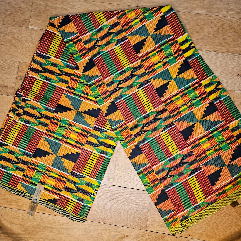 African Kente print skirt. African maxi high waist skirt. Front slit full length kente skirt for women. Colour 3