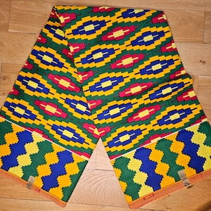 African Kente print skirt. African maxi high waist skirt. Front slit full length kente skirt for women. Colour 2