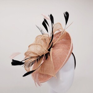 Blush and Black  Kentucky Derby Fascinator - Wedding Hat, Royal Ascot, Race Hat, Tea Party Hat, Bridal Hat, Church Hat Crownjewell