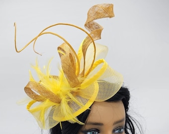 Yellow Fascinator Hat Wedding