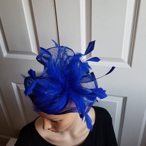 Royal Blue Fascinator- Wedding Hat, Kentucky Derby Hat, Race Hat, Tea Party Hat, Bridal Hat, Church Hat, Fancy Hat