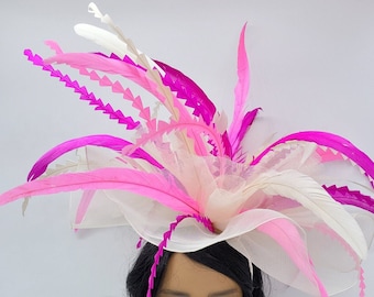 Ivory Fascinator Hat - Wedding Hat, Kentucky Derby Hat, Race Hat, Fancy Hat