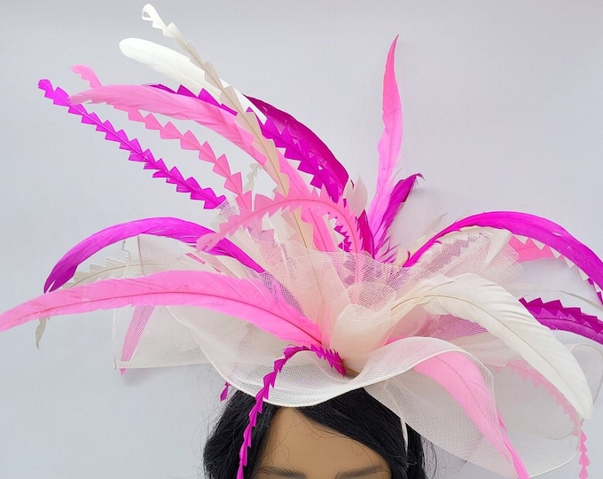 Ivory Fascinator Hat - Wedding Hat, Kentucky Derby Hat, Race Hat, Fancy Hat