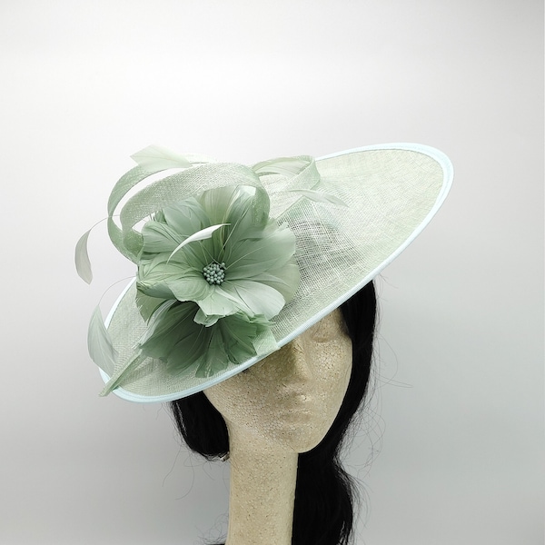 Green Kentucky Derby Fascinator, Mint Green Wedding Hat, Royal Ascot, Church Hat, Easter Hat Race Hat