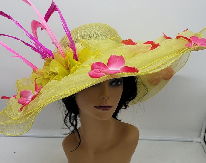 Yellow Fascinator Hat Wedding