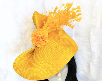 Yellow Fascinator Wedding Hat