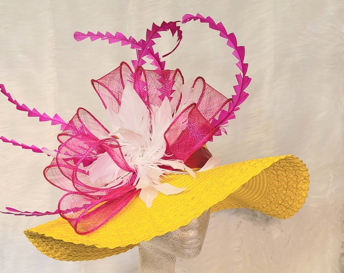Yellow Fascinator Hat Wedding