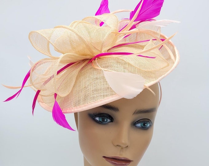 Peach Champagne Fascinator Hat
