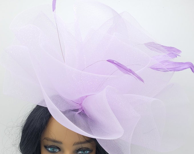 Lilac/Lavender Kentucky Derby Fascinator - Lavender Wedding Hat , Race Hat, Bridal Shower, Church Hat, Easter Hat