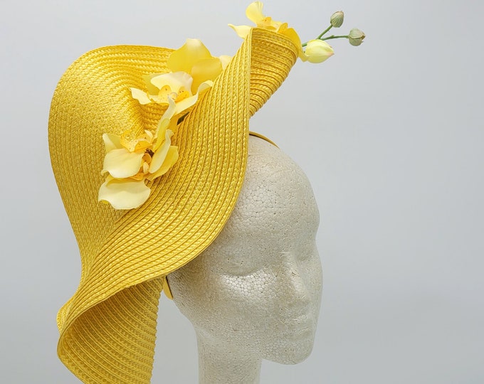 Yellow Fascinator Wedding Hat