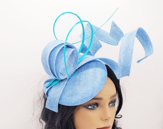 Light Blue Fascinator Hat