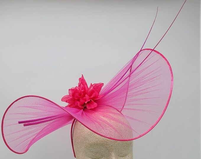 Fuschia Kentucky Derby Hat, Large Hot Pick Hat