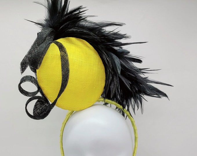 Yellow Fascinator Hat Wedding