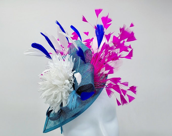 Teal Blue Fascinator Hat