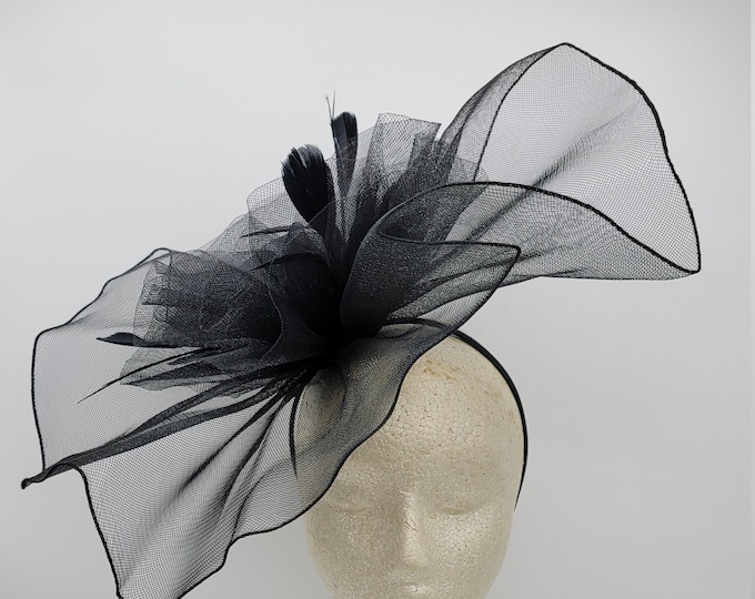 Black Fascinator Hat - Wedding Hat, Kentucky Derby Hat, Race Hat, Fancy Hat