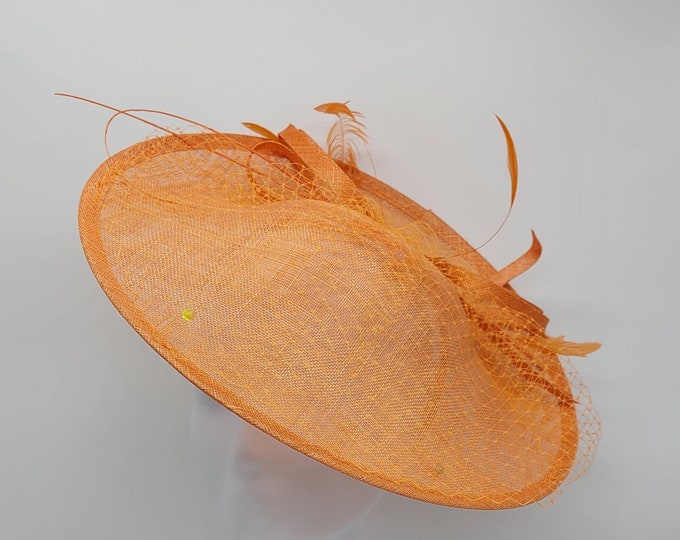 Orange Kentucky Derby Hats - Wedding Fascinator, Race Hat, Church, Tea Party Hats