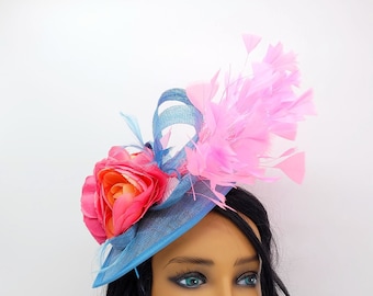 Teal Blue Fascinator Hat