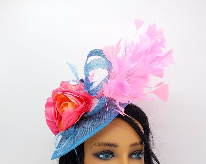 Teal Blue Fascinator Hat