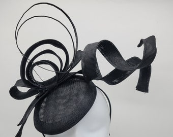 Black Kentucky Derby Hat- Black Wedding Hat, Costume Hats, Vintage Hats