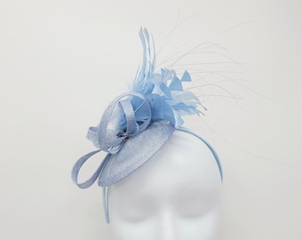 Hellblauer Fascinator Hut - Hochzeitshut, Kenturky Derby Hut, Rennhut, Osterhut, Kirchenhut