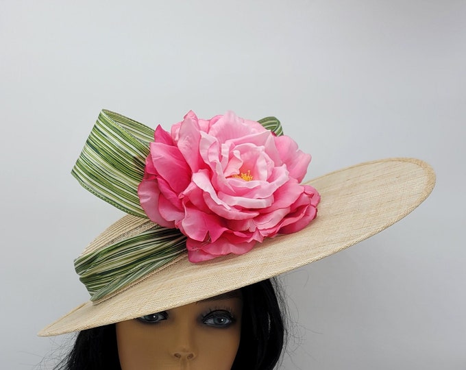 Tan Blush Fascinator Hat - Wedding Hat, Kentucky Derby Race, Vintage
