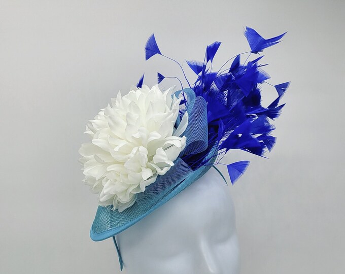 Blue and Pink Kentucky Derby  Hat -  Church Hat