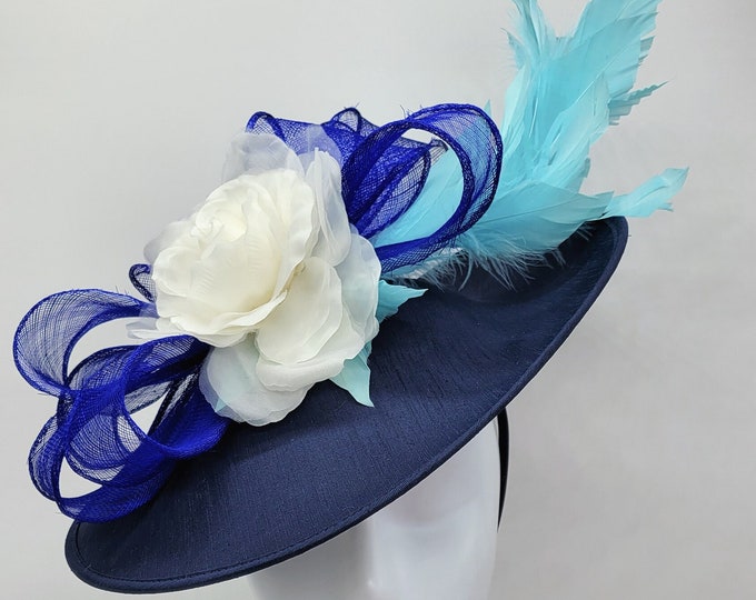 Blue and Pink Kentucky Derby  Hat -  Church Hat