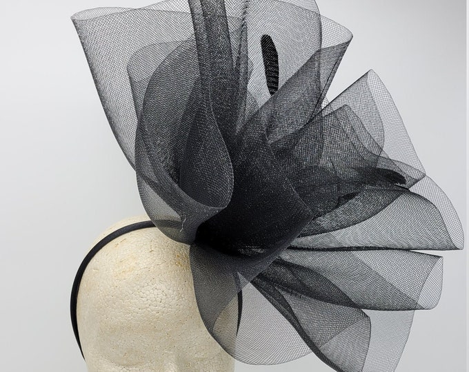 Black Fascinator Hat - Wedding Hat, Kentucky Derby Hat, Race Hat, Fancy Hat
