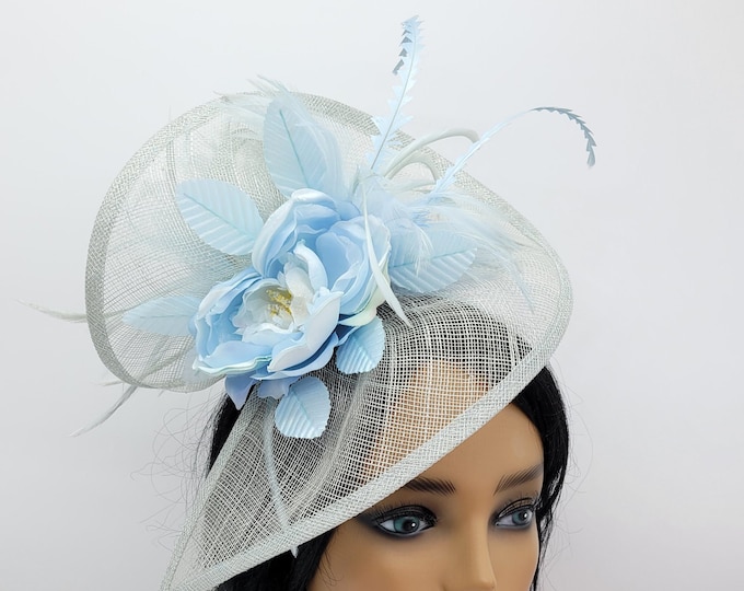 Light Blue Fascinator Hat