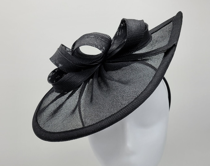 Black Kentucky Derby Hat- Black Wedding Hat, Costume Hats, Vintage Hats