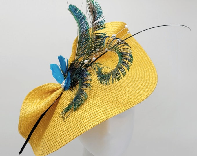 Yellow Fascinator Wedding Hat