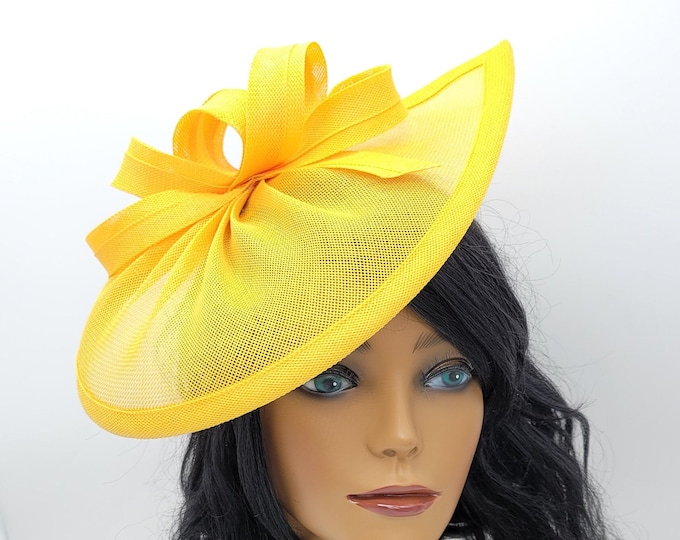 Yellow Fascinator Hat Wedding