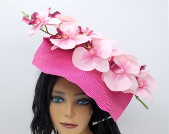 Hot Pink Kentucky Derby Fascinator- Wedding Hat, Kentucky Derby Hat, Race Hat, Tea Party Hat, Bridal Hat, Fuschia Hat, Fancy Hat