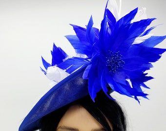 Kentucky Derby Hat Fascinator White Sinamay Saucer With  display picture 1
